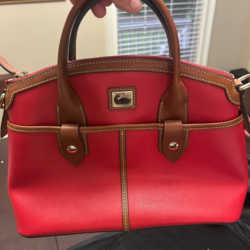 Dooney & Bourke Red and Brown Satchel